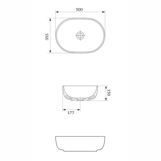 Мивка за плот Moduo 50см Cersanit K116-107 - черен мат