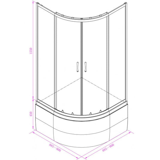 Душ кабина ICS FS 270 NEW EASY ASSEMBLE