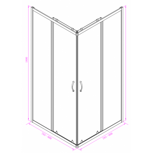 Душ кабина ICS 275 TC NEW 80*80 EASY ASSEMBLE