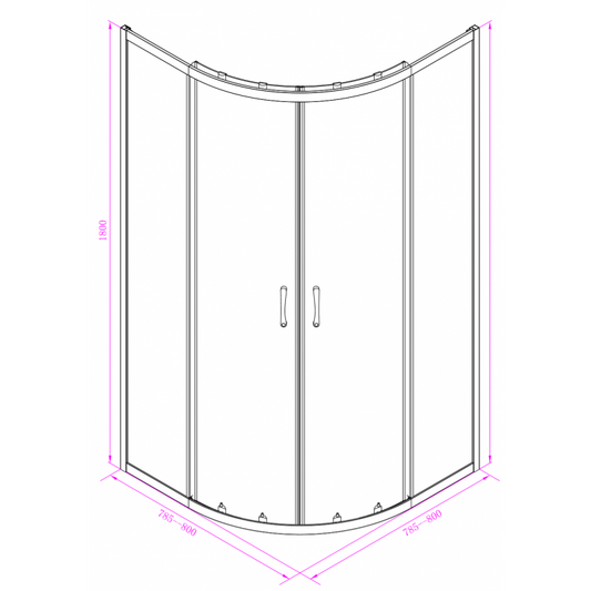 Душ кабина ICS 285 FS NEW 80*80 EASY ASSEMBLE
