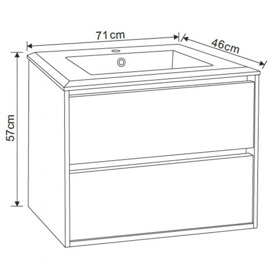 Конзолен шкаф за баня ICP 7255 ВЕДА