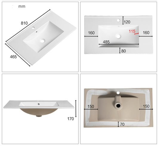 Bathroom console cabinet BG 7955MB BLACK + WASHBASIN 8066B BLACK