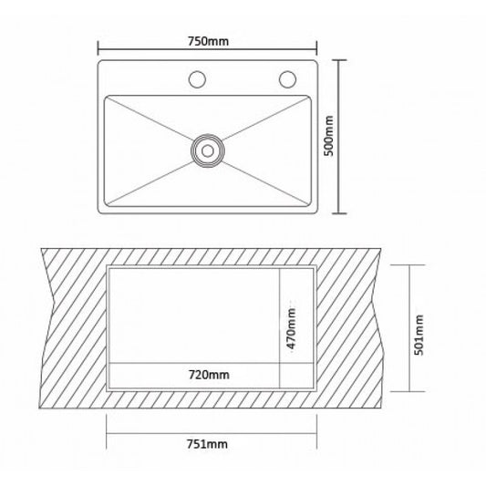 Countertop sink