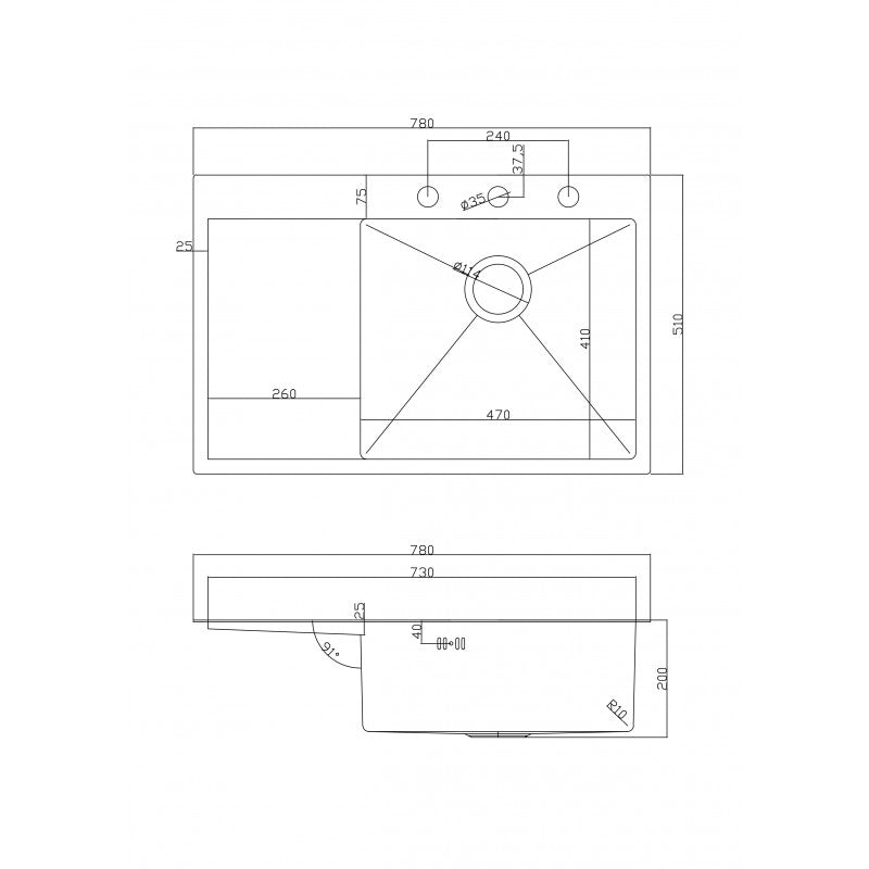 Countertop sink