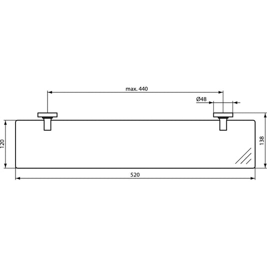 Стъклена полица IDEAL STANDARD IOM A9124XG