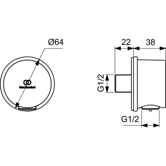 Стенно коляно IDEAL STANDARD IDEALRAIN BC808RO