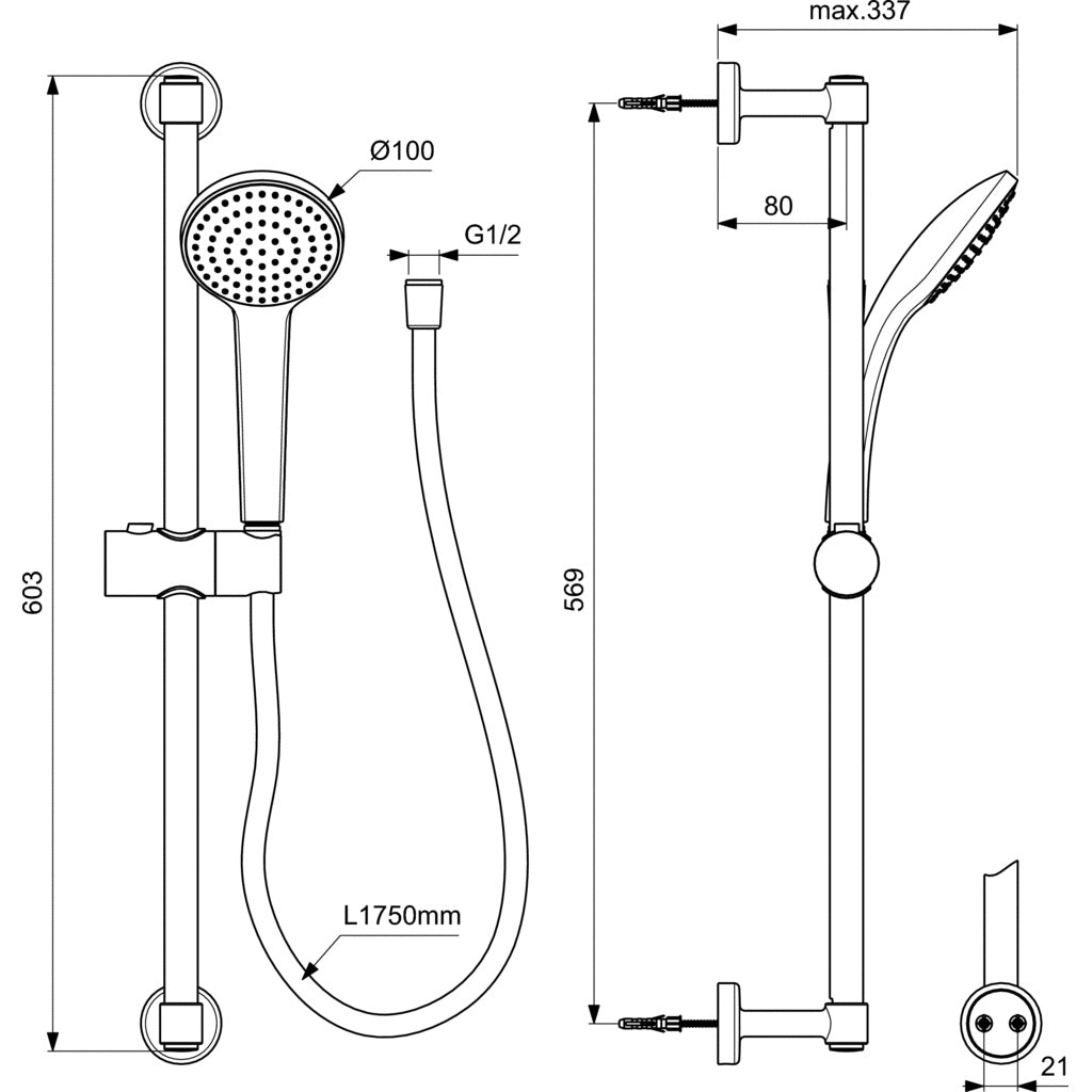 Тръбно окачване IDEAL STANDARD IDEALRAIN SOFT BD142XG