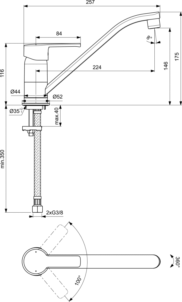 Смесител за кухня VIDIMA Eco Calista B0877AA