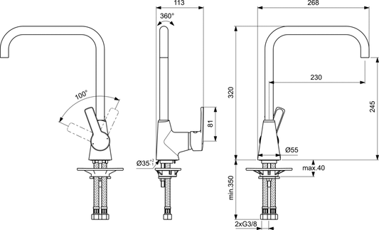 Смесител за кухня VIDIMA Eco Calista B0879AA