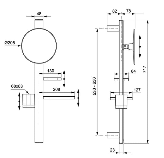 Тръбно окачване IDEAL STANDARD ALU+ BD589RO