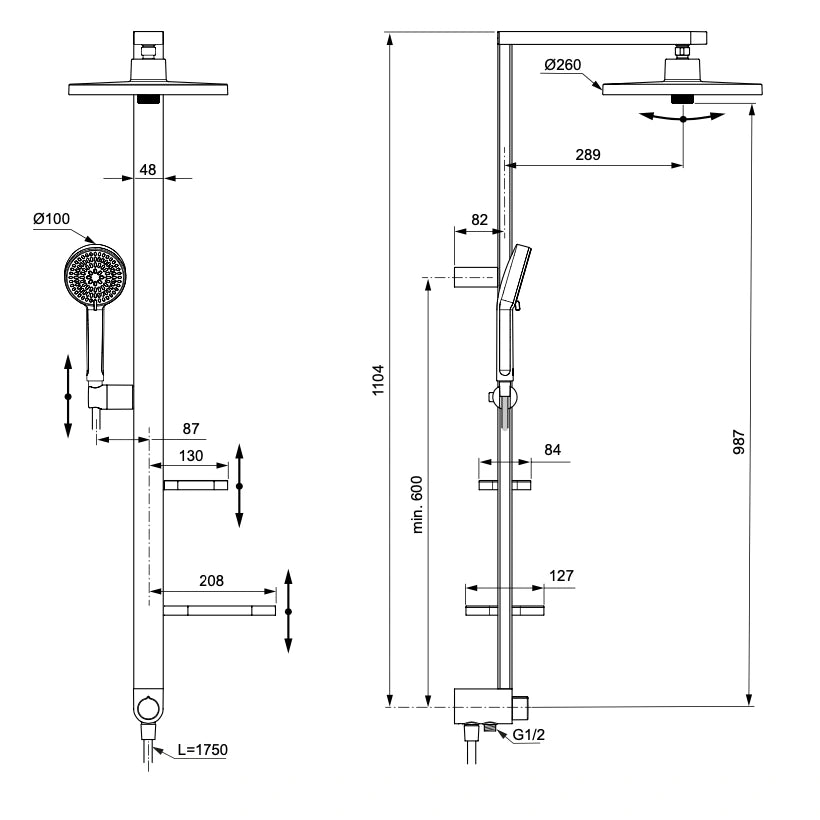 Душ система IDEAL STANDARD CERAFLOW ALU+ BD585XG