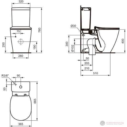 Моноблок AQUABLADE IDEAL STANDARD CONNECT E234601