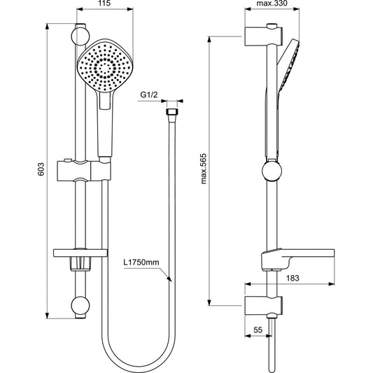 Тръбно окачване IDEAL STANDARD IDEARAIN EVO DIAMOND B2621AA