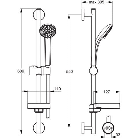 Тръбно окачване IDEAL STANDARD IDEARAIN SOFT S3 B9503AA
