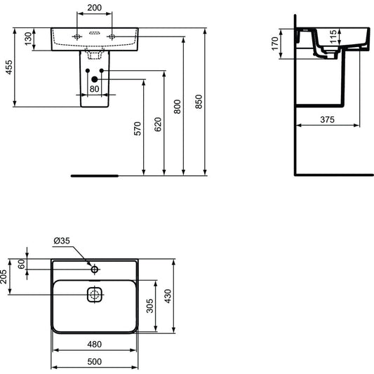 Мивка за плот Ideal Standard STRADA 2 T292801