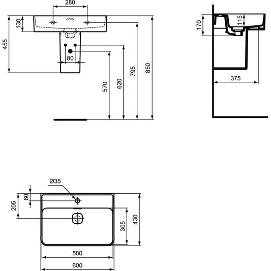 Мивка за плот Ideal Standard STRADA 2 T300001