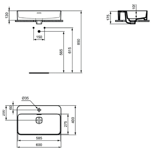 Мивка за плот Ideal Standard STRADA 2 T299801