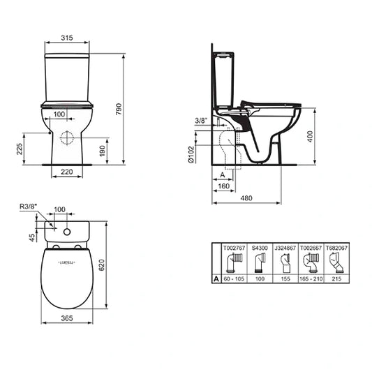 Моноблок с биде IDEAL STANDARD EUROVIT+ W007401