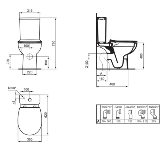 Моноблок IDEAL STANDARD Eurovit+ W007501