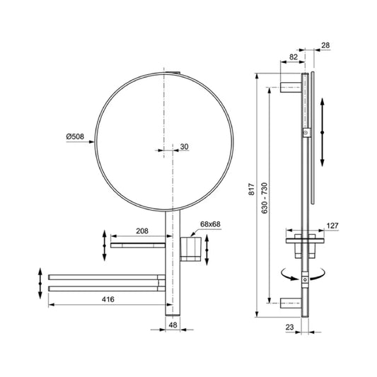 Тръбно окачване IDEAL STANDARD ALU+ BD587XG
