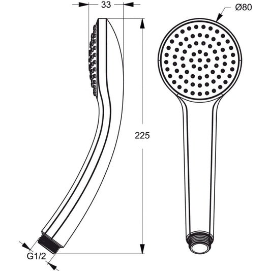 Ръчен душ IDEAL STANDARD IDEALRAIN Soft M1 B9400AA