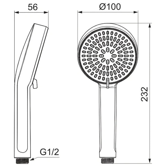 Ръчен душ IDEAL STANDARD IDEALRAIN ALU+ BD580XG