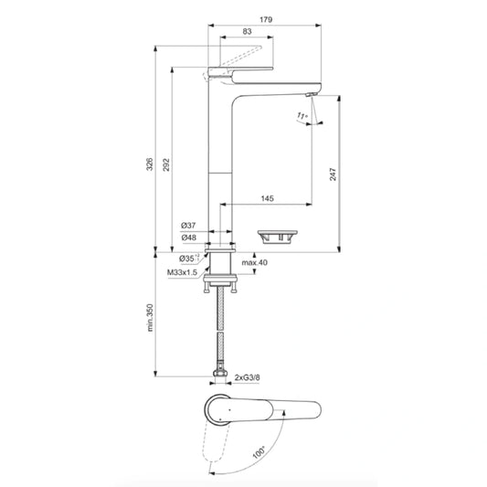 Смесител за умивалник Ideal Standard CERAFINE O NUOVO BD773XG
