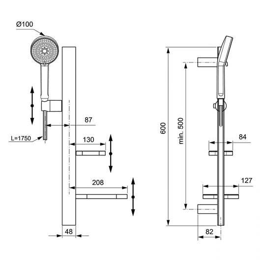 Тръбно окачване IDEAL STANDARD CERATHERM ALU+ BD586SI