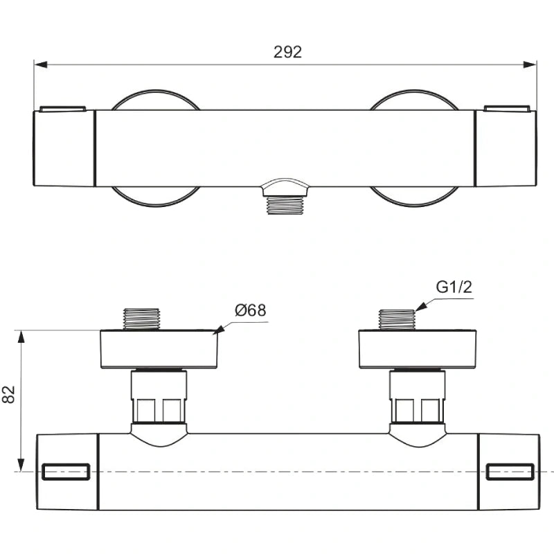 Термостатен смесител стенен за душ IDEAL STANDARD Ceratherm ALU+ BD582RO