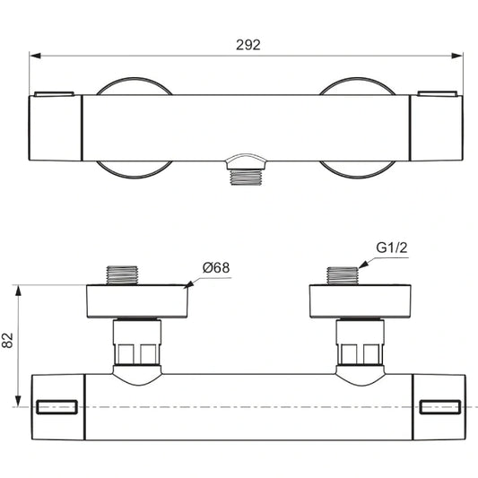 Термостатен смесител стенен за душ IDEAL STANDARD Ceratherm ALU+ BD582XG