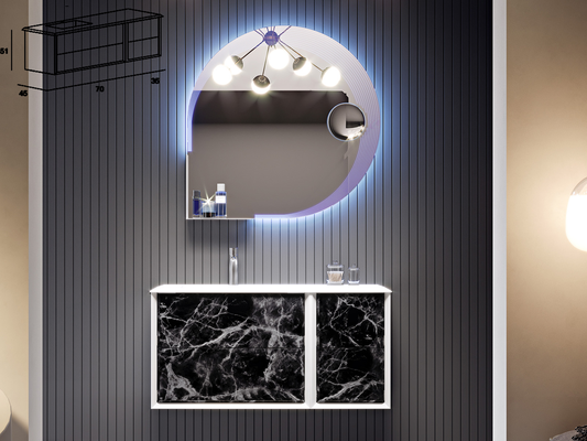 Долен шкаф за баня комплект с мивка