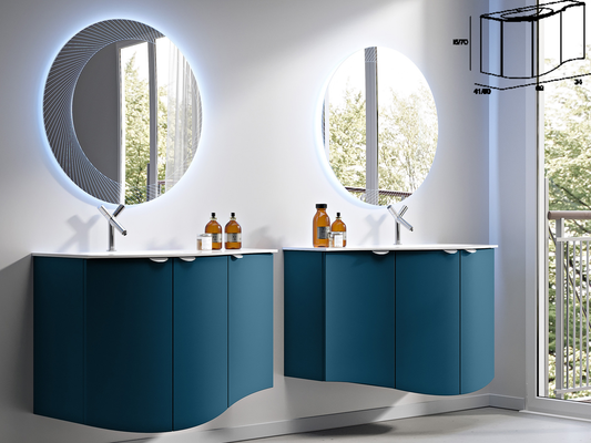 Долен шкаф за баня комплект с мивка