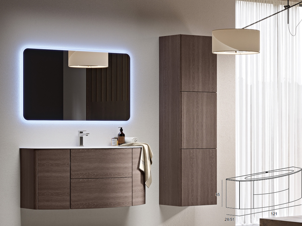 Долен шкаф за баня комплект с мивка