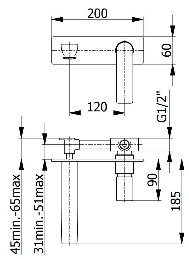 Смесител за умивалник за вграждане