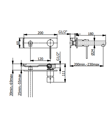 Смесител за умивалник за вграждане