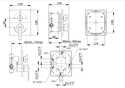3-пътен термостатен смесител