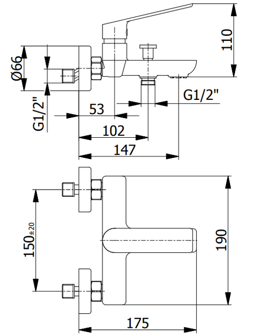 Смесител за вана с душ