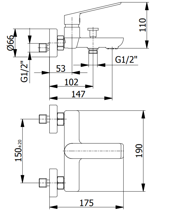 Смесител за вана с душ