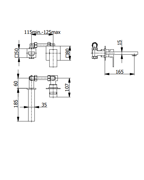 Смесител за умивалник за вграждане