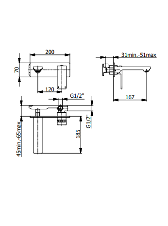 Смесител за умивалник за вграждане