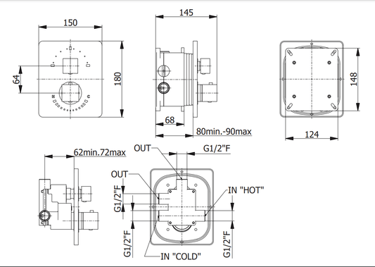 2-пътен термостатен смесител