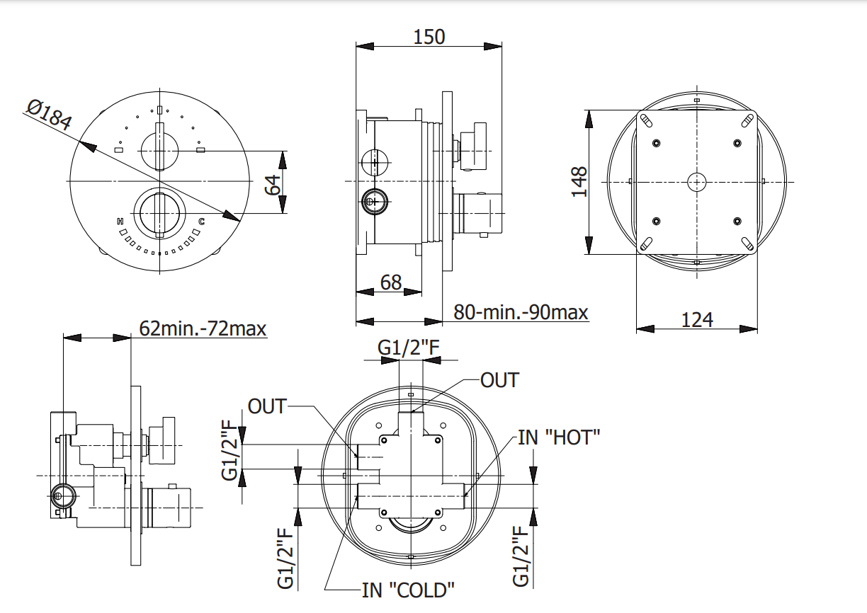 2-пътен термостатен смесител