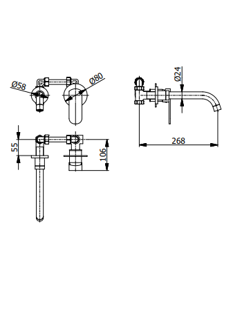 Смесител за умивалник за вграждане