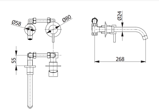 Смесител за умивалник за вграждане