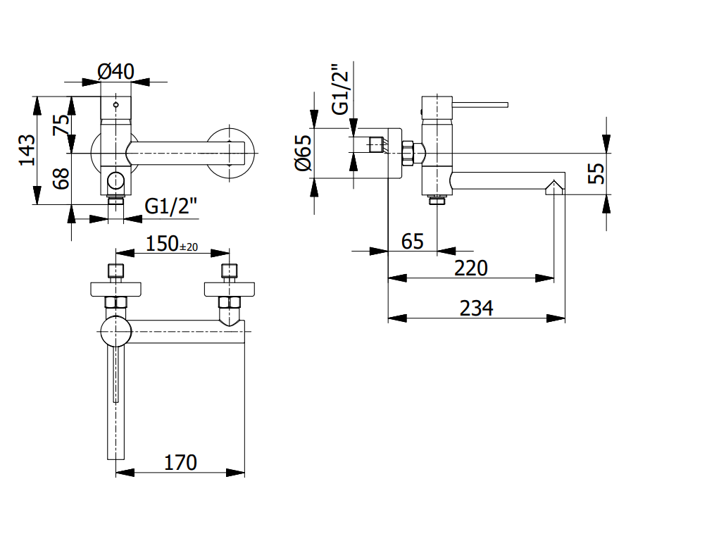 Смесител за вана с душ