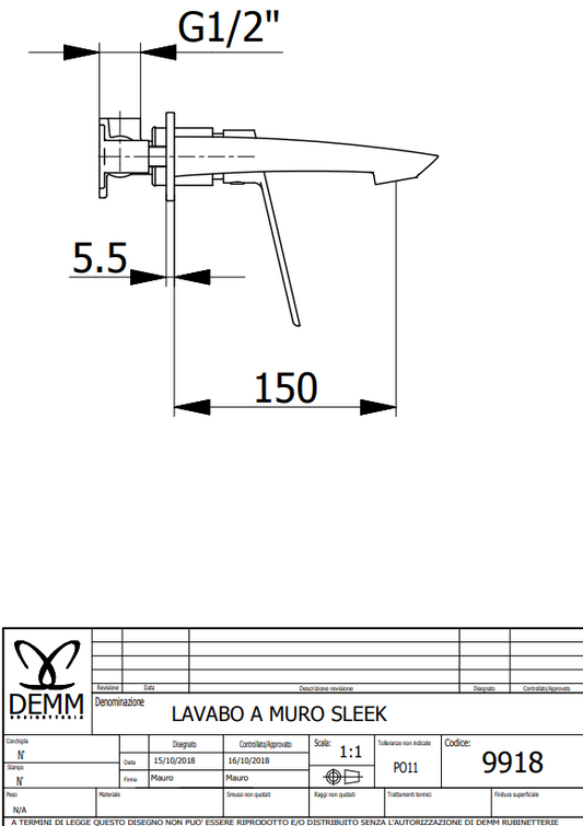 Смесител за умивалник за вграждане