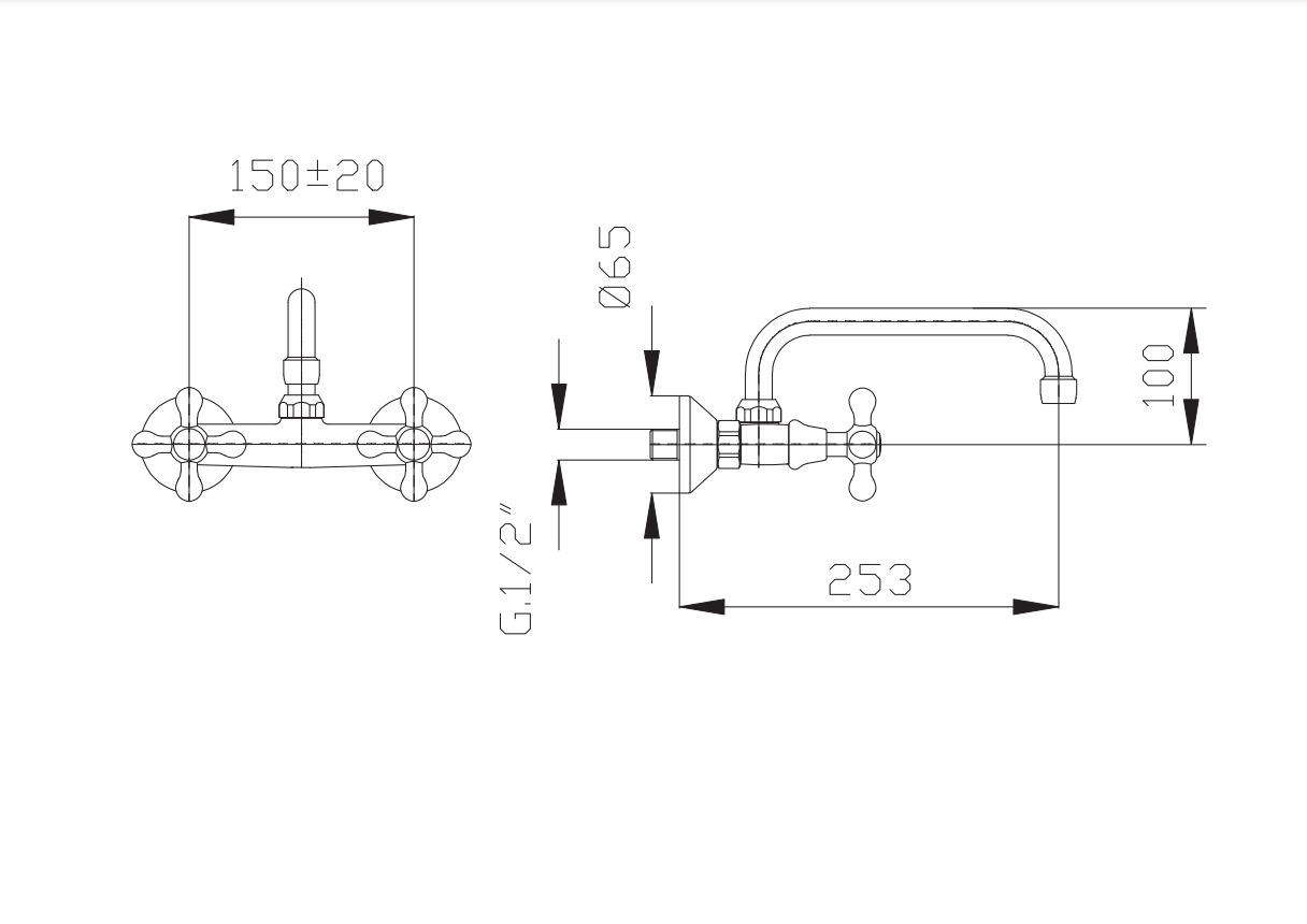 Стенен смесител за кухня