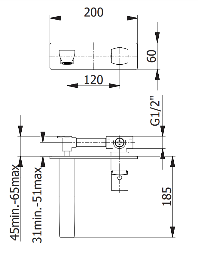Смесител за умивалник за вграждане