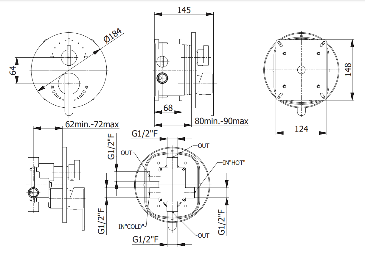 3-пътен термостатен смесител