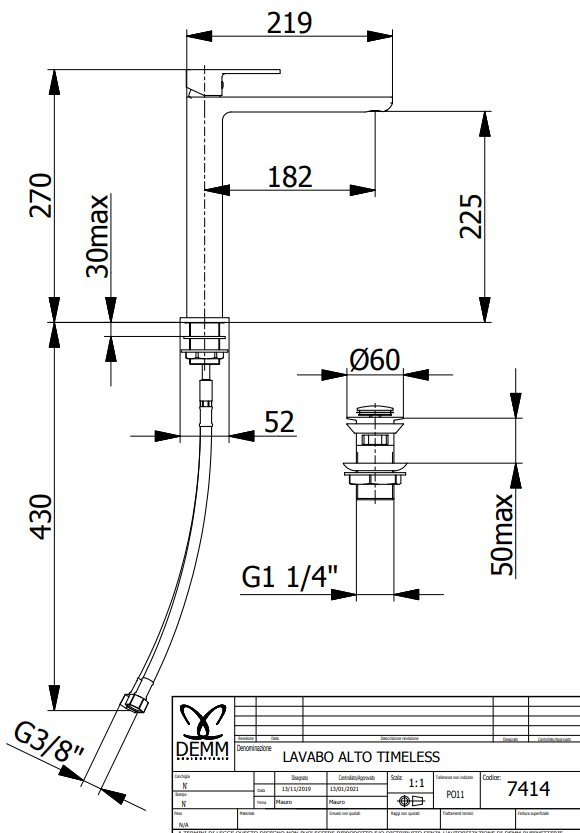 Basin mixer